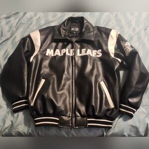 Vintage G-lll Sports Toronto Maple Leafs Leather Black Jackets Men's Size‎ Large